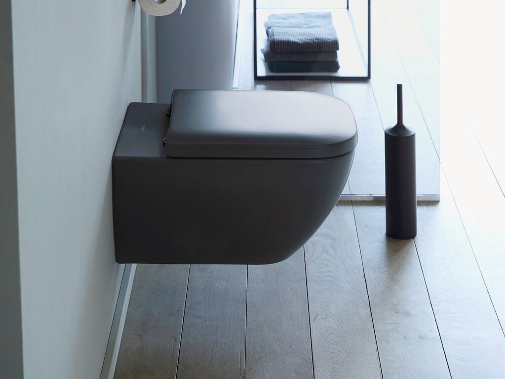 Duravit happy d.2 wall-mounted toilet anthracite high gloss / anthracite matt